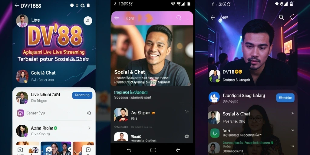 Tampilan antarmuka aplikasi Live Streaming DV188 yang interaktif dan menarik.