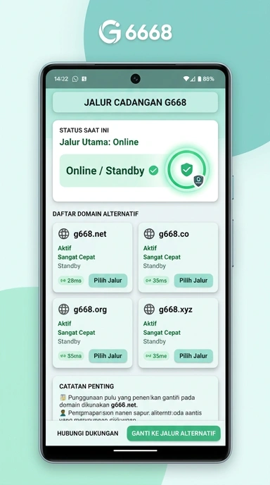Tampilan link alternatif g668